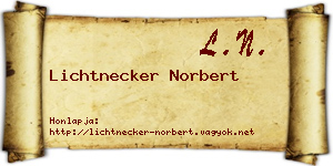 Lichtnecker Norbert névjegykártya